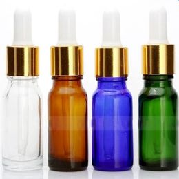 Wholesale Price 768pcs 10ml Glass Eye Dropper Bottle, Clear Amber Green Blue ESSENTIAL OIL BOTTLE, 10 ml Portable Small Perfume Bottles Jxkl