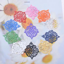 Charms 30pcs AB7875 Brass Filigree Hollow Out Ear Pendant Colorful Fluorescent Color Diy Jelwery Earrings Making