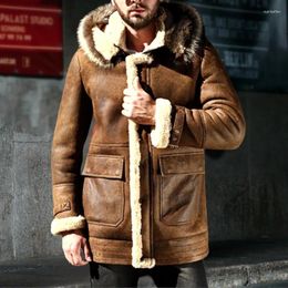 Men's Jackets Winter Fur-integrated Mens Coat Thickened Imitation Leather Velvet Jacket Outerwear Overcoats Large Size 5XL Menswear