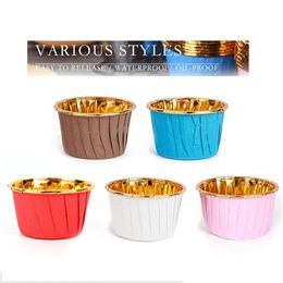 Cupcake 50Pcs/Lot Paper Cake Mold Round Shaped Muffin Baking Molds Kitchen Cooking Bakeware Maker Diy Wedding Christmas Party Decora Dh1Il