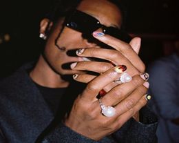 ASAP rocky natural pearl ring for men and women hip hop ring end ring fashion accessories Pearl Rings3913480