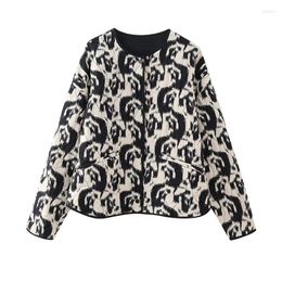 Women's Jackets 2023 Animal Print For Women Autumn Oversize Jacket Woman Long Sleeve Casual Snap Button Down Coats