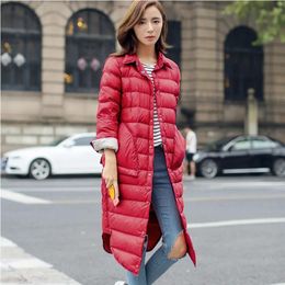 Jackets Winter Jackets Women White Duck Down Jackets Long Ultra Light Thin Casual Coat Puffer Jacket Slim Hooded Parka Female Black Red