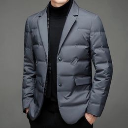 Jackets Winter New Style 90 White Duck Down Men's Highend Quality Scarf Collar Casual Suit Jacket
