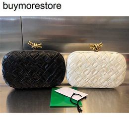 BottegVenetas Andiamo Long Clutch Bag Dinner Woven Genuine Leather High Luxury Customized AutumnWinter Folded Cowhide Knot Fashionable Unde