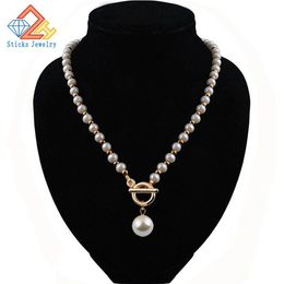 Promotional items Fashion imitation pearl necklace string CCB cross necklace pearl necklace girl jewelry 287A