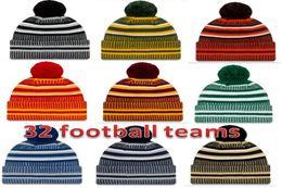 Hat Factory directly New Arrival Sideline Beanies Hats American Football 32 teams Sports winter side line knit caps Beanie Knitted9501463