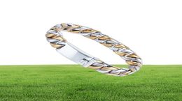 12mm heavy Never Fade Gold Colour Bracelet Men Curb Cuban Link Chain Armband Mens Bracelets Bangles Man Biker Wristband Jewellery 11225613