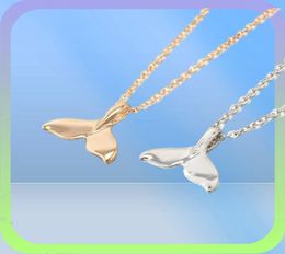 Fashion Choker Necklace Jewelry Vintage Simple Whale Fishtail Dolphin Tail Charm Pendant Chain Necklace For Femme Men Bijoux250U3795332