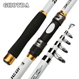 Line Ghotda 2.1m 3.6m Carp Fishing Rod Feeder Hard Frp Carbon Fiber Telescopic Fishing Rod Fishing Pole