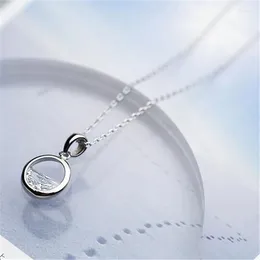 Pendant Necklaces Trend Clear Cubic Zirconia Round Charm Necklace For Women Neck Accessories Wedding Party Jewelry Dz915