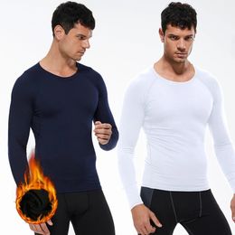 Winter Thermal Underwear Shirts Men Long-Sleeve Warm t-Shirts o Neck Fleece Tops Blouses Comfortable Lingerie Thermo Clothing 231225