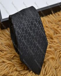 Men039s Letter Tie Silk Necktie black blue Jacquard Party Wedding Business Woven Fashion Design with box G8983409636