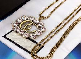 Womens Gold Long Necklace Designer Letter Diamond Pendant Luxury G Women Fashion Party Jewellery Diamond Torque Necklaces D2109305HL9931906