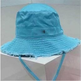 New luxury designer women Summer casquette fedora Metal Logo Wide Brim Hats Le Bob Artichaut Woman Brand Bucket Hats7689016