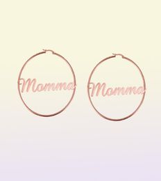 AILIN Large Stainless Steel Customise Name Hoop Earrings Personalised Gold Hoops Earring Bridesmaid Mothers Jewellery Gift7804106