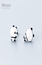 Animal Cute Panda Stud Earrings for Women Girl Kids 925 Sterling Silver Ceramics Jewellery Fashion Bijoux 20120 21070712826513367027