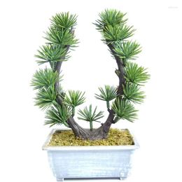 Decorative Flowers Bonsai Tree Pot Artificial Plastic Fake Plant Potted Garden Ornaments Room Home Table Decoration