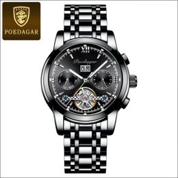 Top design men watch classic gold dial Full automatic watch multi-function mechanical Tourbillon wrist watch