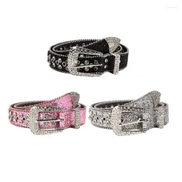 Belts Adult Full Sequins Waist Belt Street Culture Enthusiasts Fashion Rock Fans Buckle H7EF