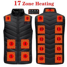 Jackets 17/13 PCS Heated Vest Men Heating Vest Jacket Women Coat Smart USB Electric Thermal Waistcoat For Sports Hiking Heater Winter