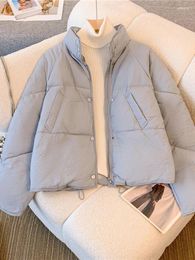 Women's Trench Coats Iuoiin Winter Jackets For Women Parkas Fashion Oversize Loose Stand Collar Simple Comfortable Thicken Warm Down Cotton