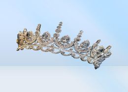 Himstory Noble Beauty Princess Tiara Cubic Zircon Wedding Bridal Crown Rhinestone Pageant Crown For Brides Headbands8410251