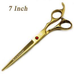 BLACK KNIGHT Professional Hairdressing Scissors 7 Inch Cutting Barber Shears Pet Scissors Golden Style 231225