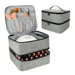 Storage Bottles Nail Polish Carrying Organiser Bag Large Capacity Two Layers Design Zipper Closure Dryer Case Container