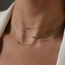 Gold Filled Natural Pearl Necklace Handmade Turquoise Choker Pendants Collier Femme Kolye Collares Jewellery Boho 231225