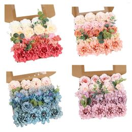 Decorative Flowers Artificial Combo Wedding Decorations DIY Realistic Bridal Bouquets For Home Centerpieces Mother's Day Decoration