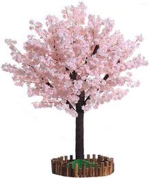Decorative Flowers Artificial Cherry Blossom Trees Real Wood Stems And Lifelike Leaves Plant Indoor Outdoor Home Wedding Party