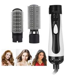 Dryers Multifunctional Hair Straightener Comb Hair Dryer Curling Brush With Comb 1200W Round Brush Blow Dryer Rotating Hot Air Brush