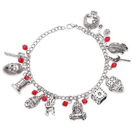 Movie Stephen King's IT Bracelets Chucky Face Horror Charms Pendants Bracelet Bangles Friday The 13th Men Halloween Jewellery G258R