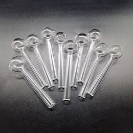 Pyrex Glass Oil Burner Pipe Apporx 10cm Length Clear Tube Tobacco Dry Herb Burning Transparent Tubes Nail Tip For Bong Dab Rigs