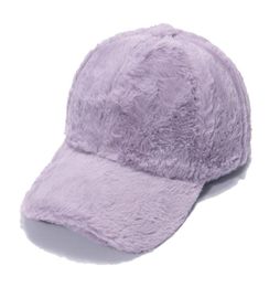 Fashion Baseball Caps for Couples Women KoreanStyle Winter Warm Wool Base Ball Cap Trendy Windproof Outdoor Thickened Solid Color6500013