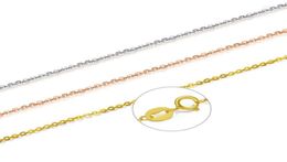 Chains Genuine 60cm 18K Gold Chain Jewelry AU750 Fashion Exquisite Women039s Necklace D20660Chains Sidn225968325