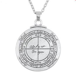 Double Sided Talisman For Good Luck of Solomon Pentacle Seal Pendant Necklace Jewelry Wicca Amulet for Men350S