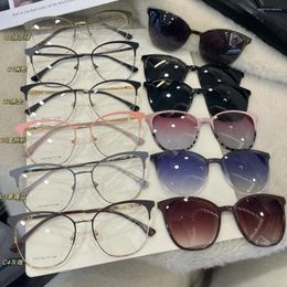 Sunglasses Polarized Flip-up Clips For Myopia Glasses Retro Big Size Square Material Clip-on Sunglass Clip