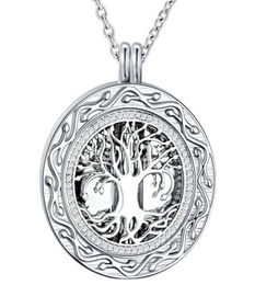 Tree of Life Round Cremation Urn Necklace Cremation Jewelry Ashes Memorial Keepsake Pendant Funnel Kit Included1906824