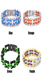 316L Stainless Steel Men Bracelet Electroplated Bicycle Motorcycle Hip Hop Punk Cool Moto Link Chain Boys Cuff Wristband 16cm 213088228