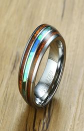 Vnox 8mm Tungsten Carbide Ring for Men Wood Pattern Coloured Unique Wedding Band Casual Gentleman Anel Jewellery Y11281363063