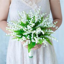 Wedding Flowers W597 Whitney Bouquet White Simulation Lily Of The Valley Happiness Event Fleur Mariage Centros De Mesa Para Boda