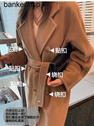 Top Luxury Coat Maxmaras 101801 Pure Wool Coat 10801 High end Imported Camel Double breasted Double sided Cashmere Coat for Women's Long Cocoon Woolen Coat