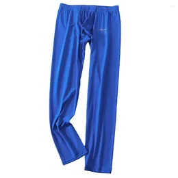 Men's Sleepwear Casual Man Ice Silk Soft Breathable Long Johns Homme Ultra-Thin Underwear Bottom Trousers Pants For Men