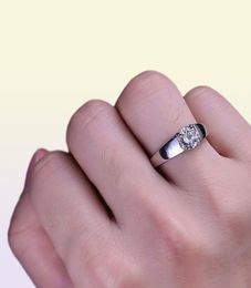 inbeaut Men Moissanite Ring 925 Silver Excellent Cut Pass Diamond Test 0.5 ctColor Moissanite Wedding Ring Male Gift14823687