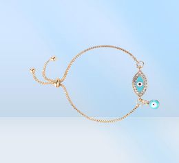 2021 Turkish Lucky Blue Crystal Evil Eye Bracelets For Women Handmade Gold Chains Lucky Jewellery Bracelet woman jewelry8843085