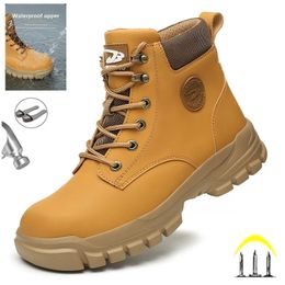 Waterproof Work Safety Shoes Men Boots Antismash Sneakers Steel Toe Electric Welding Indestructible Male Footwear 231225