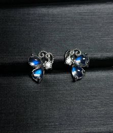 Stud Earrings Selling S925 Sterling Silver Pure Natural Moonlight Stone Bow Tie No Optimized Main