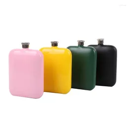 Hip Flasks Rectangle Steel Flask Painted Pocket Russia Flagon Colourful Bar Whisky Bottle 6oz
